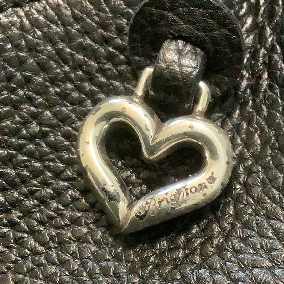 BRIGHTON small black shoulder bag brown croc trim - Picture 10 of 12